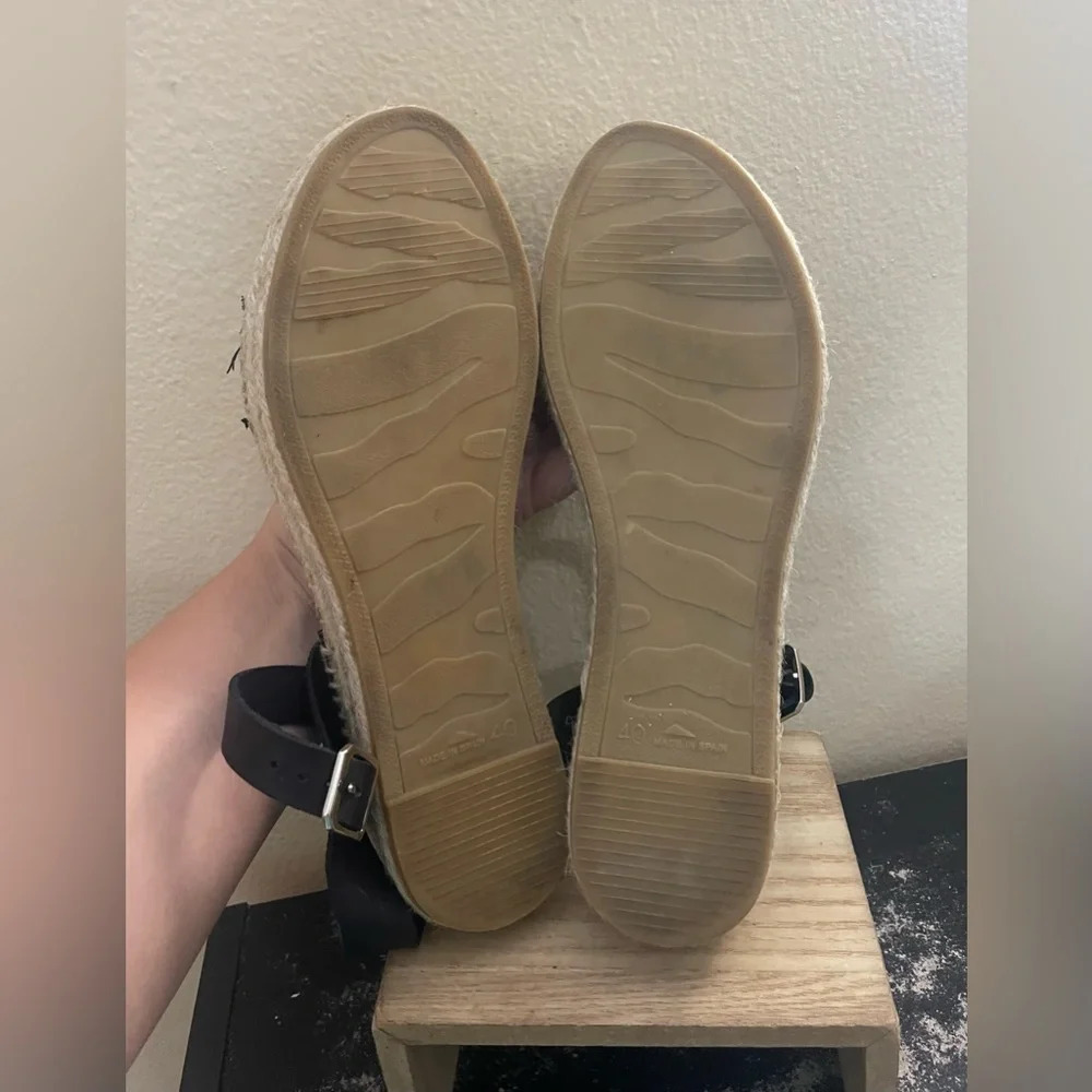 Paseart Women’s Leather Ankle Wrap Espadrille Sandals Size 40 US 9 Made in Spain - Picture 8 of 11